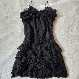 Unknown brand Black lace layered dress